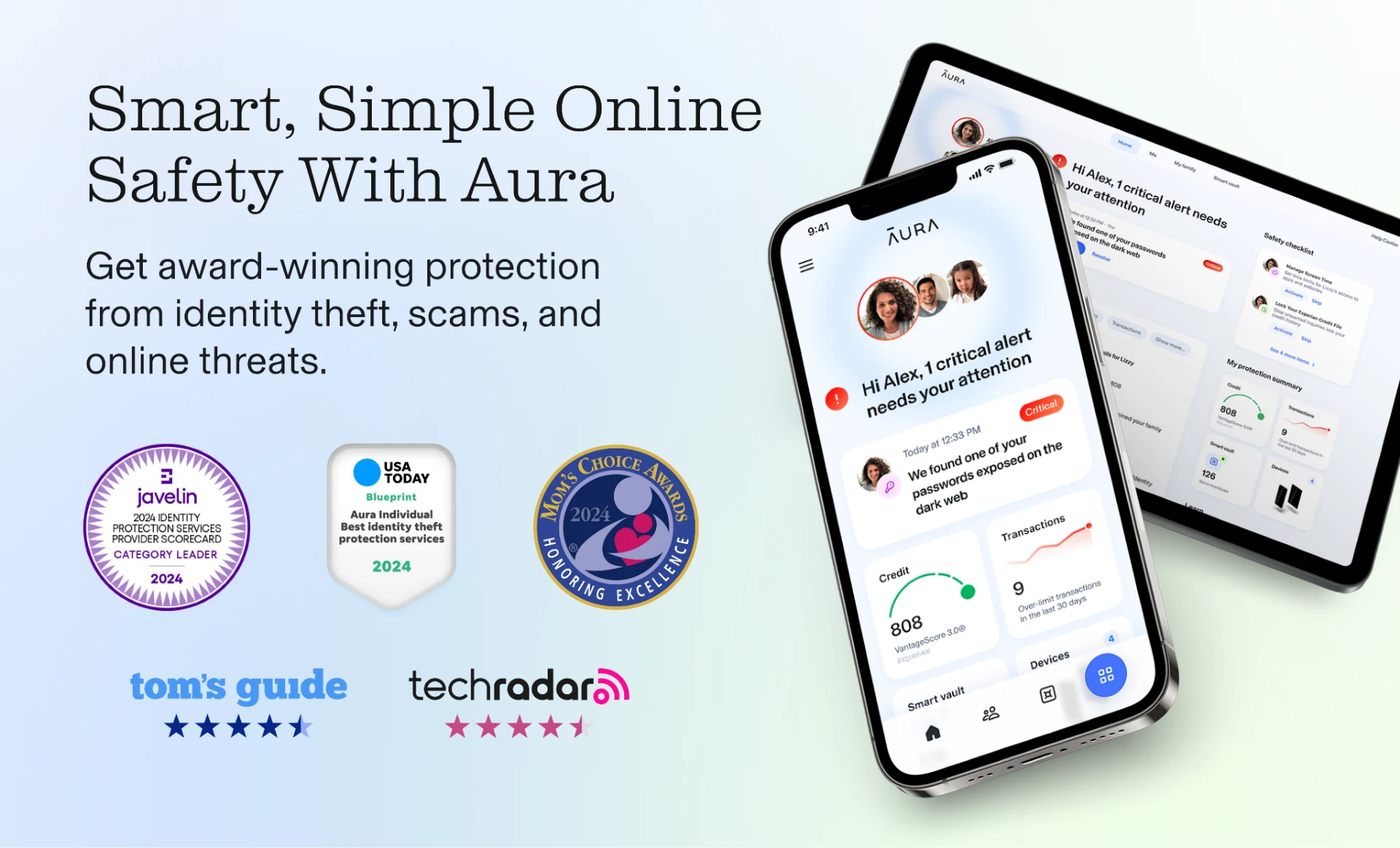 Aura mobile app protecting users from scams and identity theft