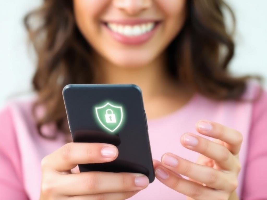 Consumer using a smartphone with security protection